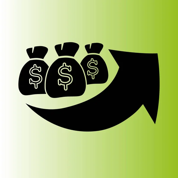 Moneybags Uprawiane Ikona Wektor Wykres — Wektor stockowy