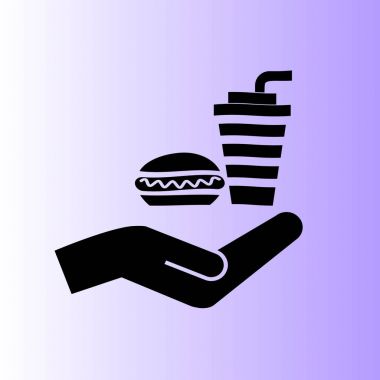 Sosisli ve içki vektör simgesi