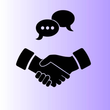 Toplantı simgesi, el sıkışma vektör çizim