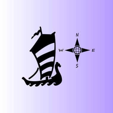 Pusula ve tekne vektör simgeler