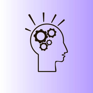 baş ve cogwheels vektör simgesi