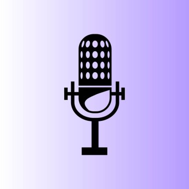 Retro mikrofon vektör simgesi