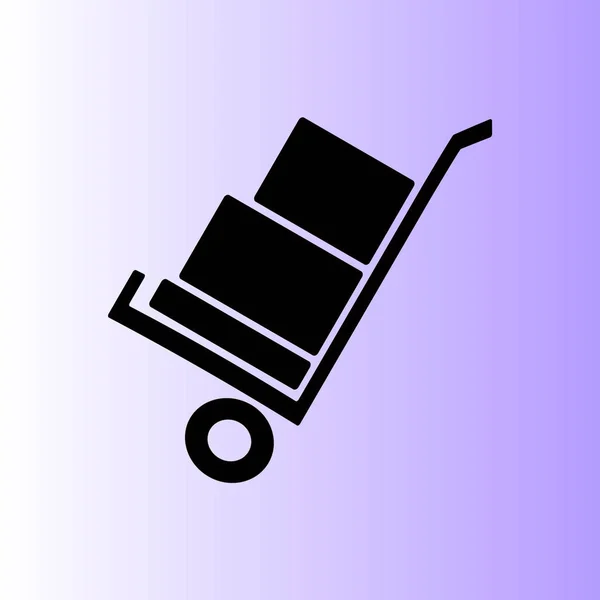 Handcart Vector Eenvoudige Pictogram — Stockvector