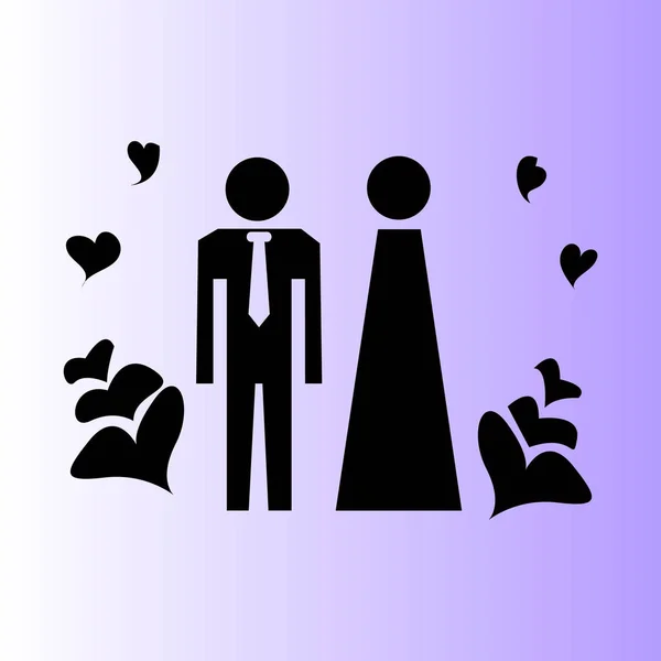 Vektor Symbol Mit Mann Und Frau — Stockvektor