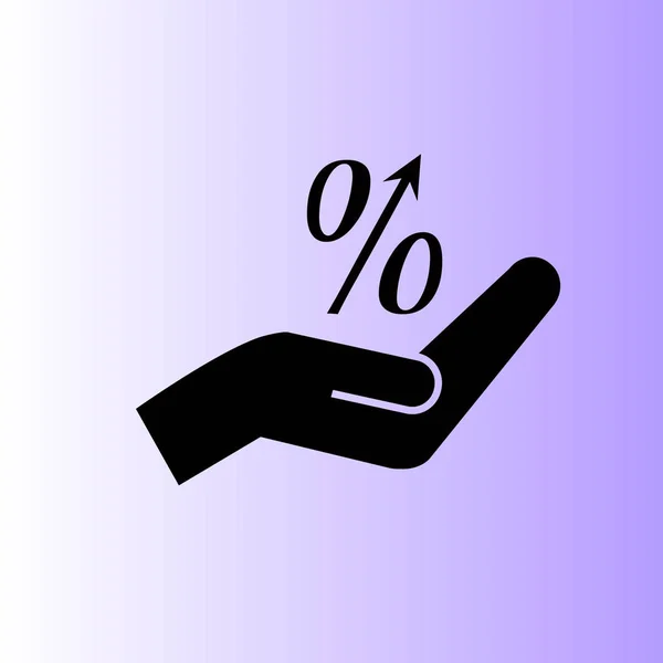 Prozentsymbol Auf Der Abbildung Des Handvektors — Stockvektor