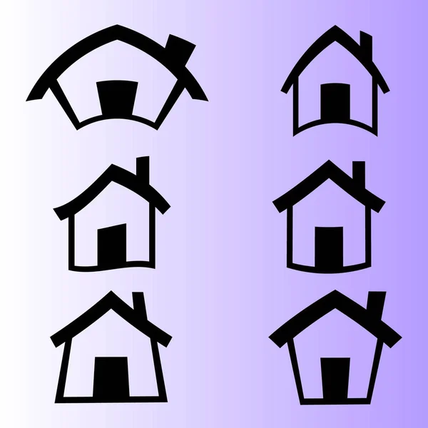 Pictogrammen Van Huizen Huis Vectorillustratie — Stockvector