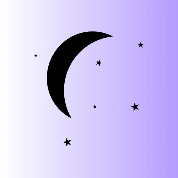 Φεγγάρι Αστέρια Εικονίδιο Εικονογράφηση Διάνυσμα — Διανυσματικό Αρχείο