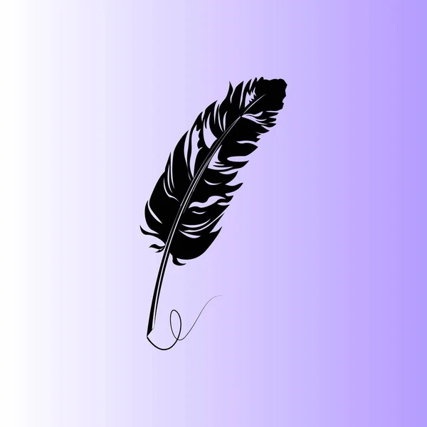 Feather Vector Eenvoudige Pictogram — Stockvector