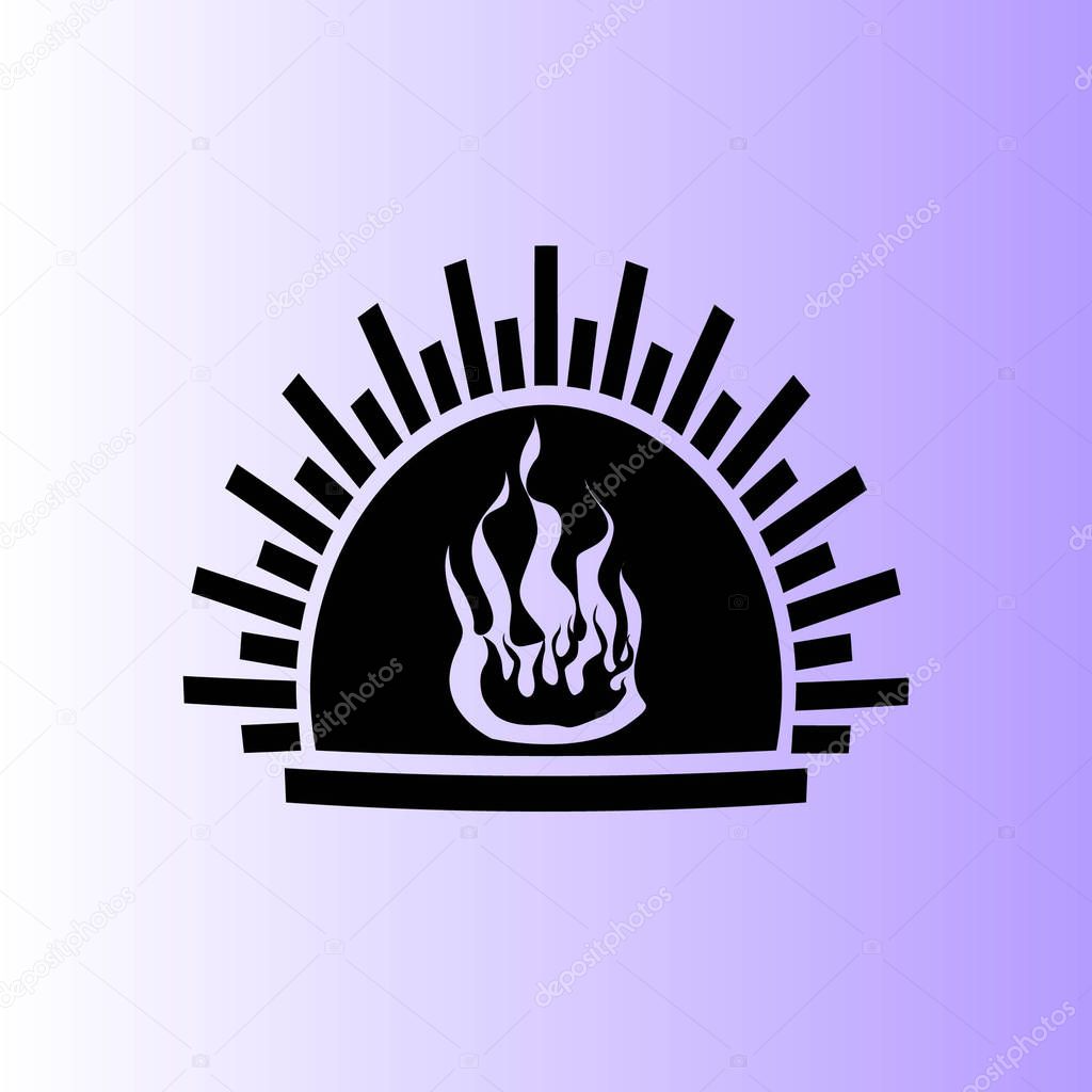 fireplace vector simple icon