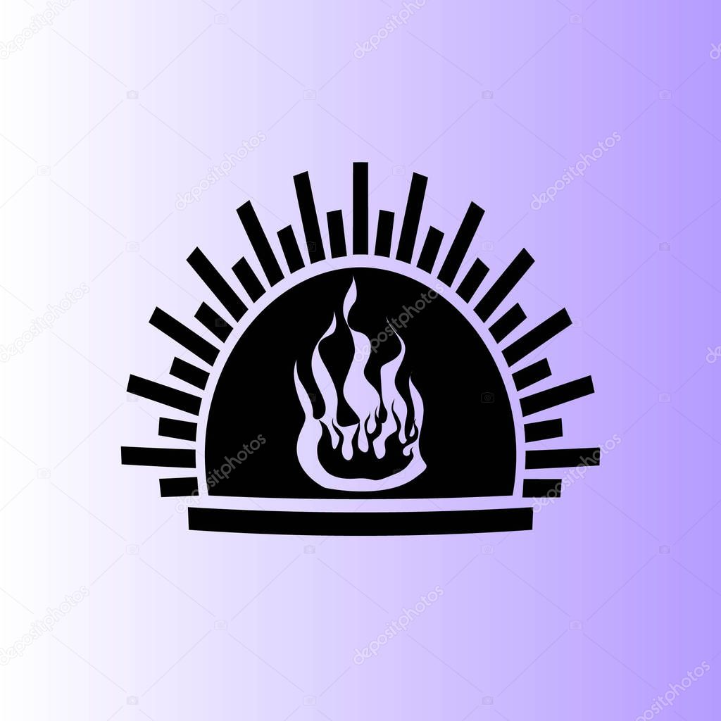 Fireplace vector simple icon