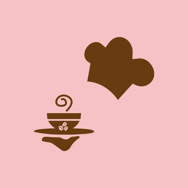 Camarero Con Una Taza Café Icono Vector — Vector de stock