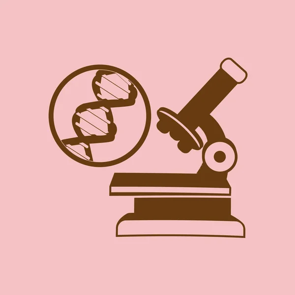 Ícone Vetorial Simples Microscópio — Vetor de Stock