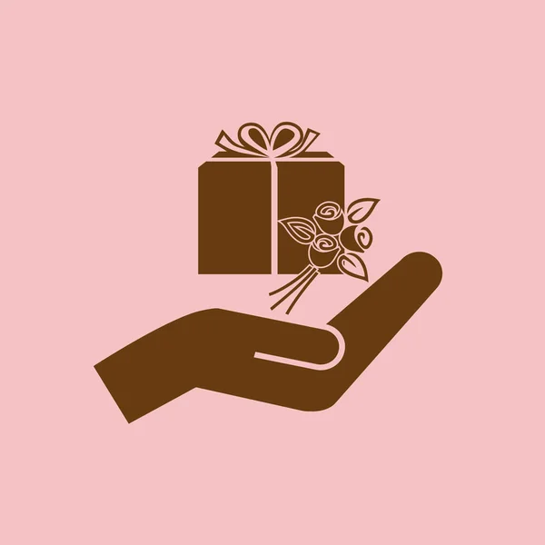 gift and hand vector icon