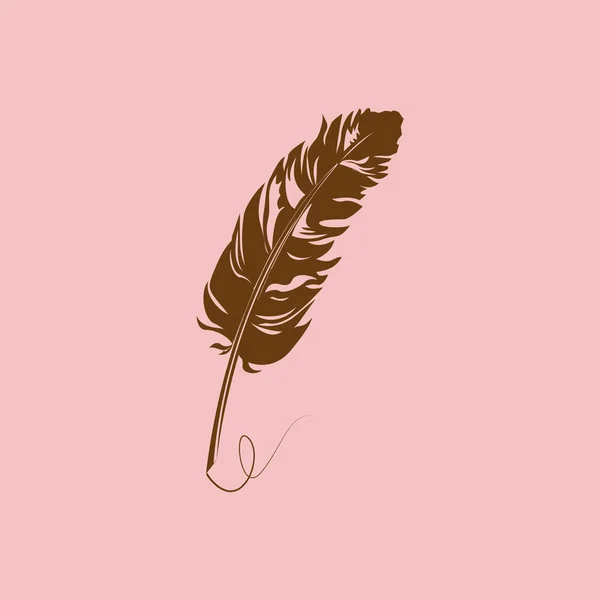 Feather Vector Simple Icon — Stock Vector