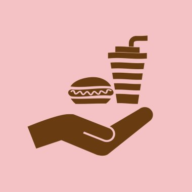 Sosisli ve içki vektör simgesi