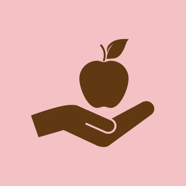 elma yandan, vektör simgesi