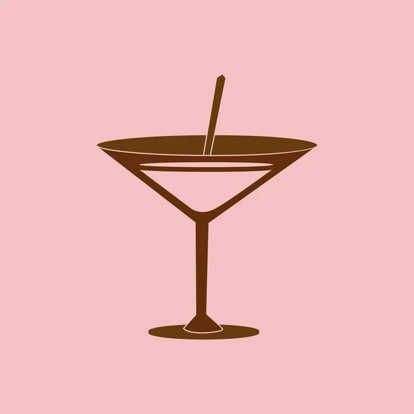Cocktail Vektor Ikonen Enkel Illustration — Stock vektor