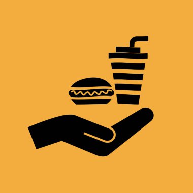 Sosisli ve içki vektör simgesi