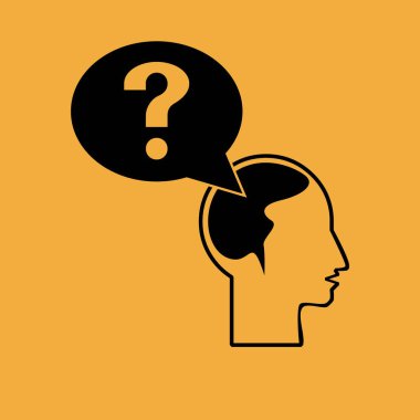 soru işareti ve adam vektör çizim