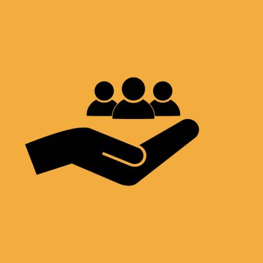 İş adamları simgesi. ekip çalışması vektör çizim