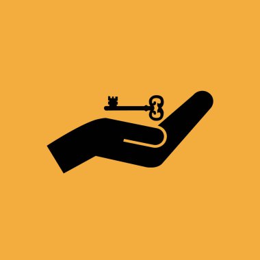 el ve anahtar vektör simgesi