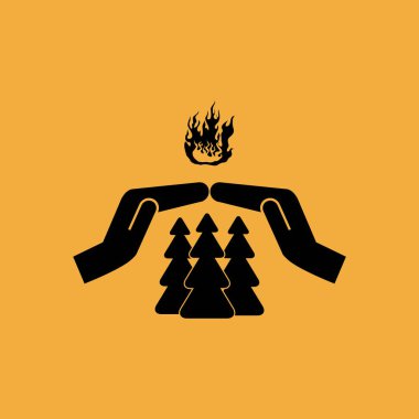 Orman yangından korumak için. vektör simgesi