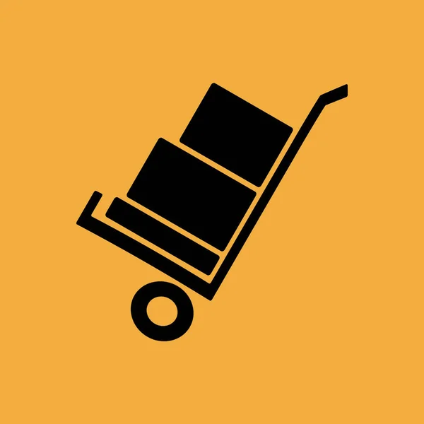 Handcart Vecteur Icône Simple — Image vectorielle
