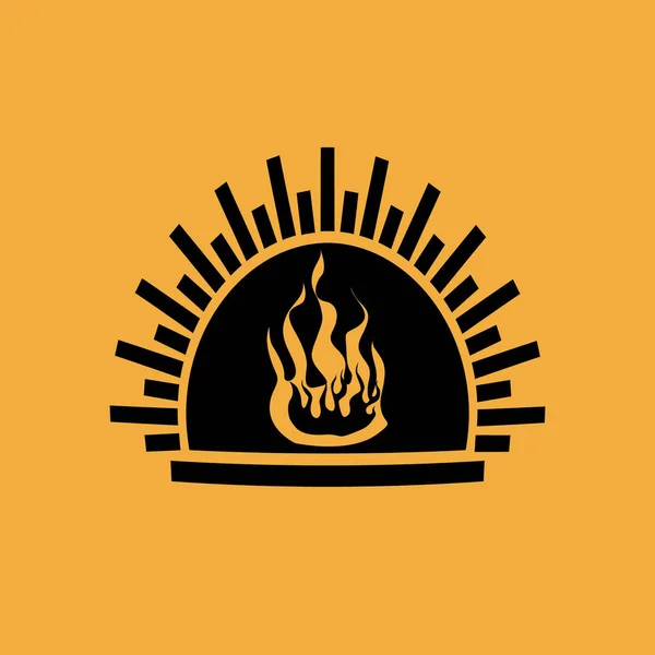 Kamin Vektor Einfaches Symbol — Stockvektor