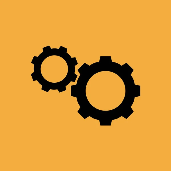 Ikon Vektor Sederhana Cogwheels - Stok Vektor