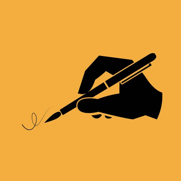 Hand Met Een Pen Vector Icon — Stockvector