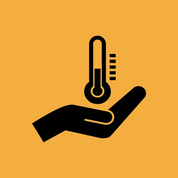 Thermometer Vector Eenvoudige Pictogram — Stockvector