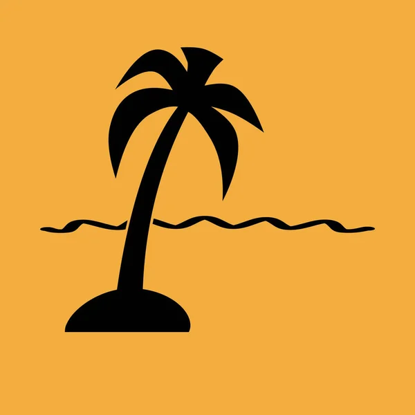 Exotic Island Web Icon Vector Illustration — Stock Vector