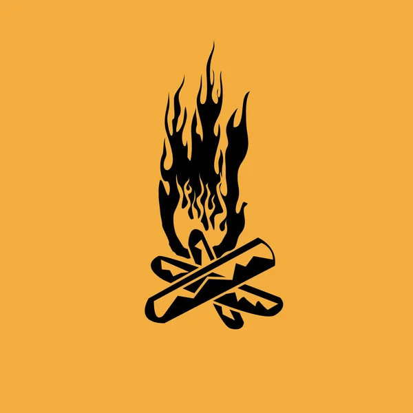 Bonfire Vector Pictogramă Simplă — Vector de stoc