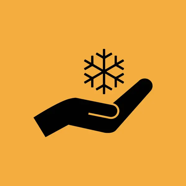 Простая Иконка Снежинки Руки — стоковый вектор