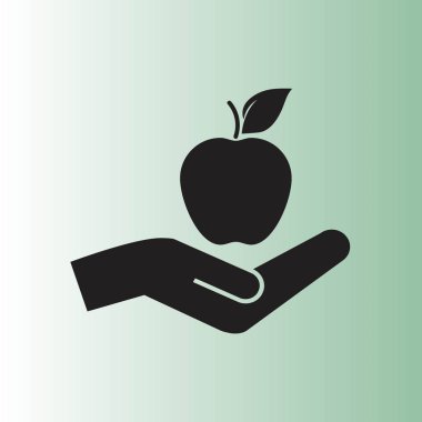 elma üstünde palmiye, vektör simgesi