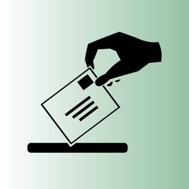 Posta vektör simgesi veren el