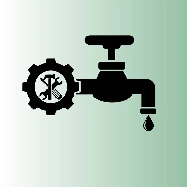 Icono Grifo Agua Ilustración Vectorial Plomería — Vector de stock