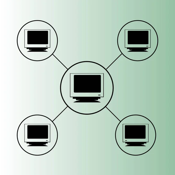 Netzwerk Symbol Einfacher Vektor — Stockvektor