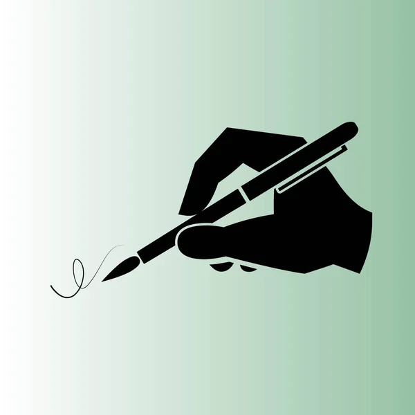 Hand Mit Einem Stift Vektor Symbol — Stockvektor