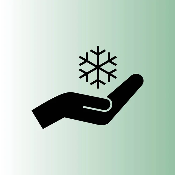 Einfache Schneeflocke Und Handsymbol — Stockvektor