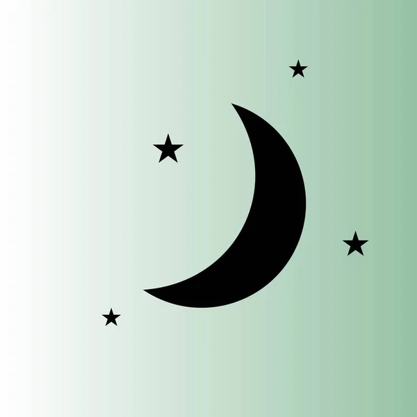 Luna Estrellas Vector Icono — Vector de stock