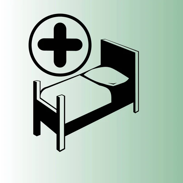 Απλή Νοσοκομείο Κρεβάτι Διάνυσμα — Διανυσματικό Αρχείο