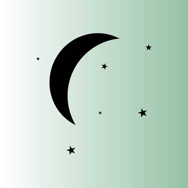 Luna Estrellas Vector Icono — Vector de stock