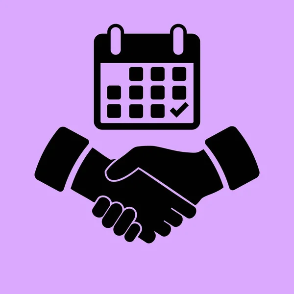 Kalender Flaches Symbol Handshake Vektor Illustration — Stockvektor