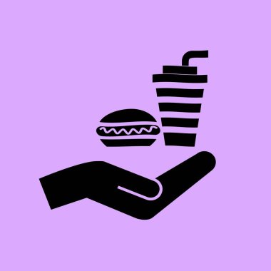 Sosisli ve içki vektör simgesi