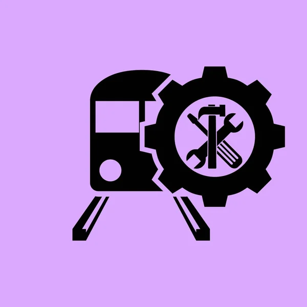 Tren Reparación Vector Icono — Vector de stock