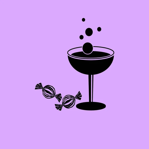 酒和糖果矢量图标 — 图库矢量图片