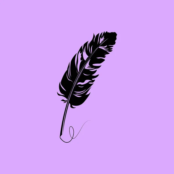 Simple Feather Vector Icon — Stock Vector