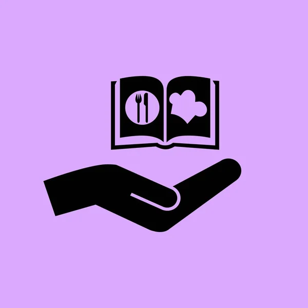 Cook Book Hand Vector Icon — Stock Vector