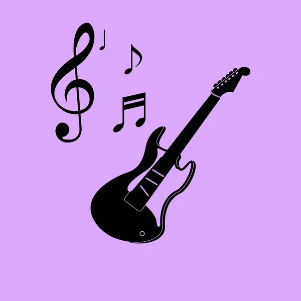 Guitar Vector Simple Icon — Stock Vector